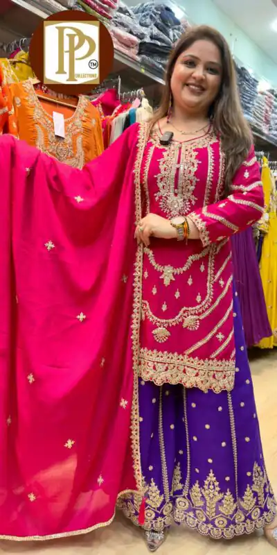 ND 5033 Pink Chinon Silk Salwar Suit with Embroidery Work & Lace Work. Affordable Price ₹2149. Delivery 4-6 Working Days. Shop now. | Jump Suits, Salwar suit, Casual Suits, Creative suits, Designer Suits, Palazzo Suits, Party Wear Suits, Patiala Suits, Straight Suits