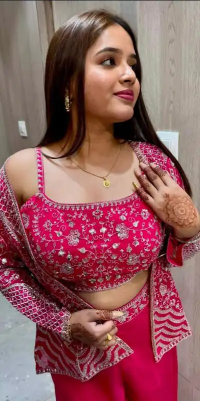 BB 13 Pink Chinon Silk Salwar Suit with Embroidery Work. Wedding, Party, Festive, Events Special Price ₹2399. Delivery 4-6 Working Days. Shop now. | Jump Suits, Salwar suit, Casual Suits, Creative suits, Designer Suits, Palazzo Suits, Party Wear Suits, Patiala Suits, Straight Suits