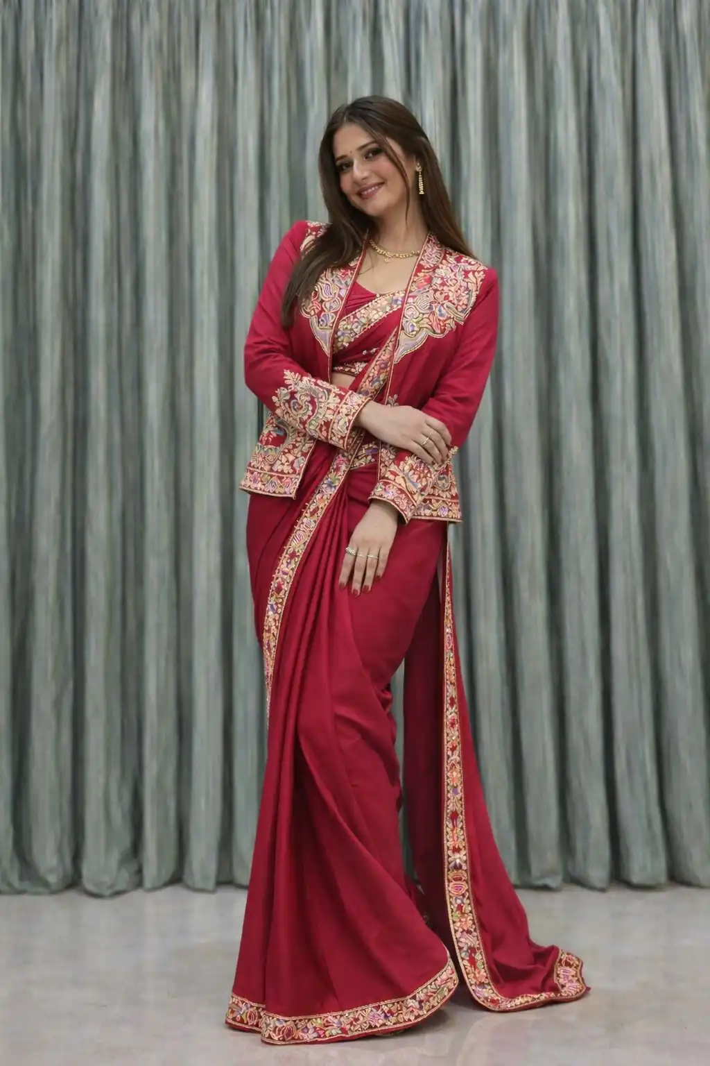 BB 60 Pink Crap Silk Saree with Embroidery Work. Wedding, Party, Festive, Events Festive Deal ₹2099. Delivery 4-6 Working Days. Shop now. | Sarees, Bollywood Sarees, Creative Sarees, Designer Sarees, Embroidered Sarees, Ethnic Saree, Modern Digital sarees, Party Wear Sarees