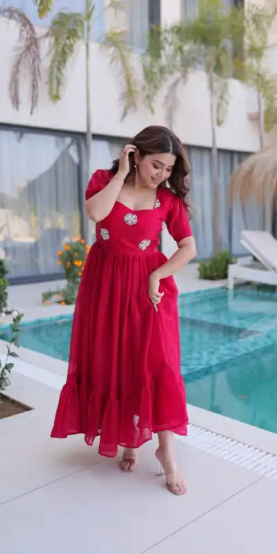 KA 1224 Pink Color Fendi Silk Gown with Embroidery Work & Bead Work. Get it for ₹1769. Delivery 4-6 Working Days. Shop now. | Gowns, Bollywood Gowns, Creative Gowns, Designer Gowns, Embroidered Gowns, Party Wear Gowns