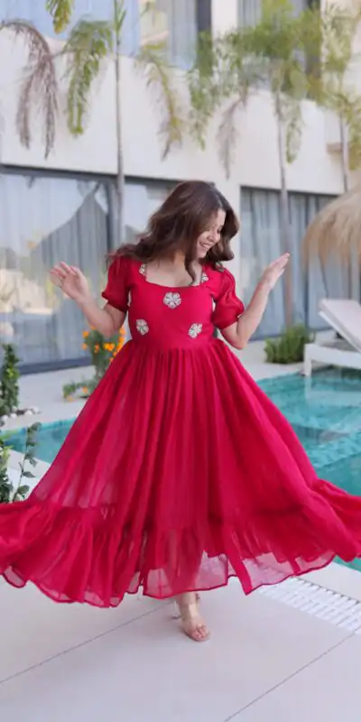 KA 1224 Pink Color Fendi Silk Gown with Embroidery Work & Bead Work. Get it for βΉ1769. Delivery 4-6 Working Days. Shop now. | Gowns, Bollywood Gowns, Creative Gowns, Designer Gowns, Embroidered Gowns, Party Wear Gowns