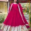 Ram 157 Pink Fox Georgette Gown Perfect for Wedding, Party, Ethnic Day, Pongal, Durga Puja – . Affordable Price ₹2149. Delivery 4-6 Working Days. | Gowns, Bollywood Gowns, Creative Gowns, Designer Gowns, Embroidered Gowns, Party Wear Gowns