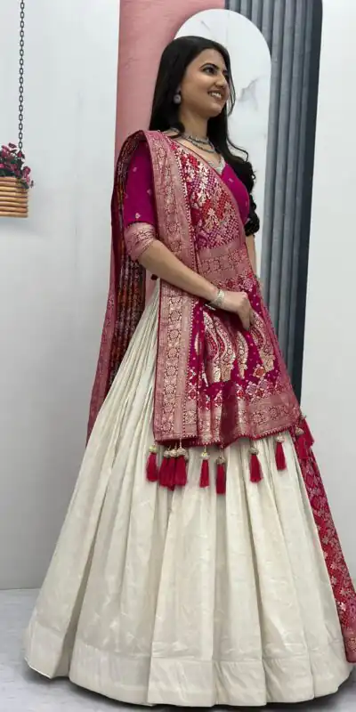 PC 560 Pink in Jacquard Silk Designer Work Lehenga Choli . Introductory Price βΉ3249. Delivery 4-6 Working Days. Shop now. | Lehenga, Bollywood Lehenga, Creative Lehenga, Designer Lehenga, Embroidered Lehenga, Party Wear Lehenga