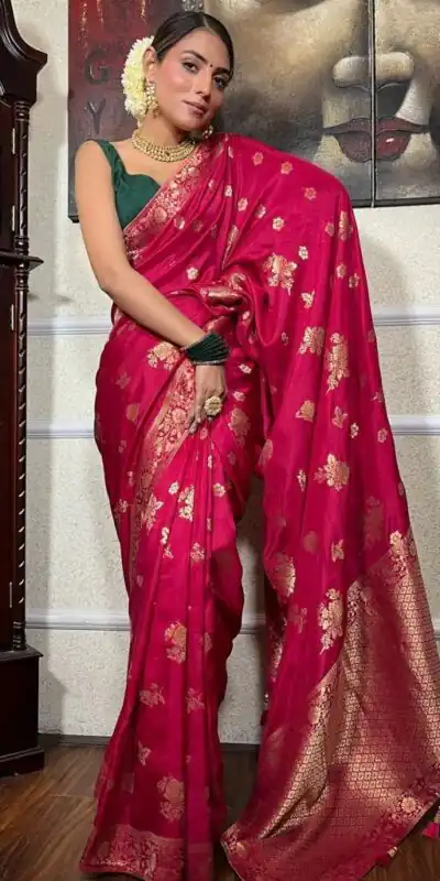 KPR 226 Pink Soft Lichi Silk Saree Perfect for Wedding, Party, Raksha Bandhan, Sangeet, Eid – . Get it for ₹1399. Delivery 4-6 Working Days. | Sarees, Bollywood Sarees, Creative Sarees, Designer Sarees, Embroidered Sarees, Ethnic Saree, Modern Digital sarees, Party Wear Sarees