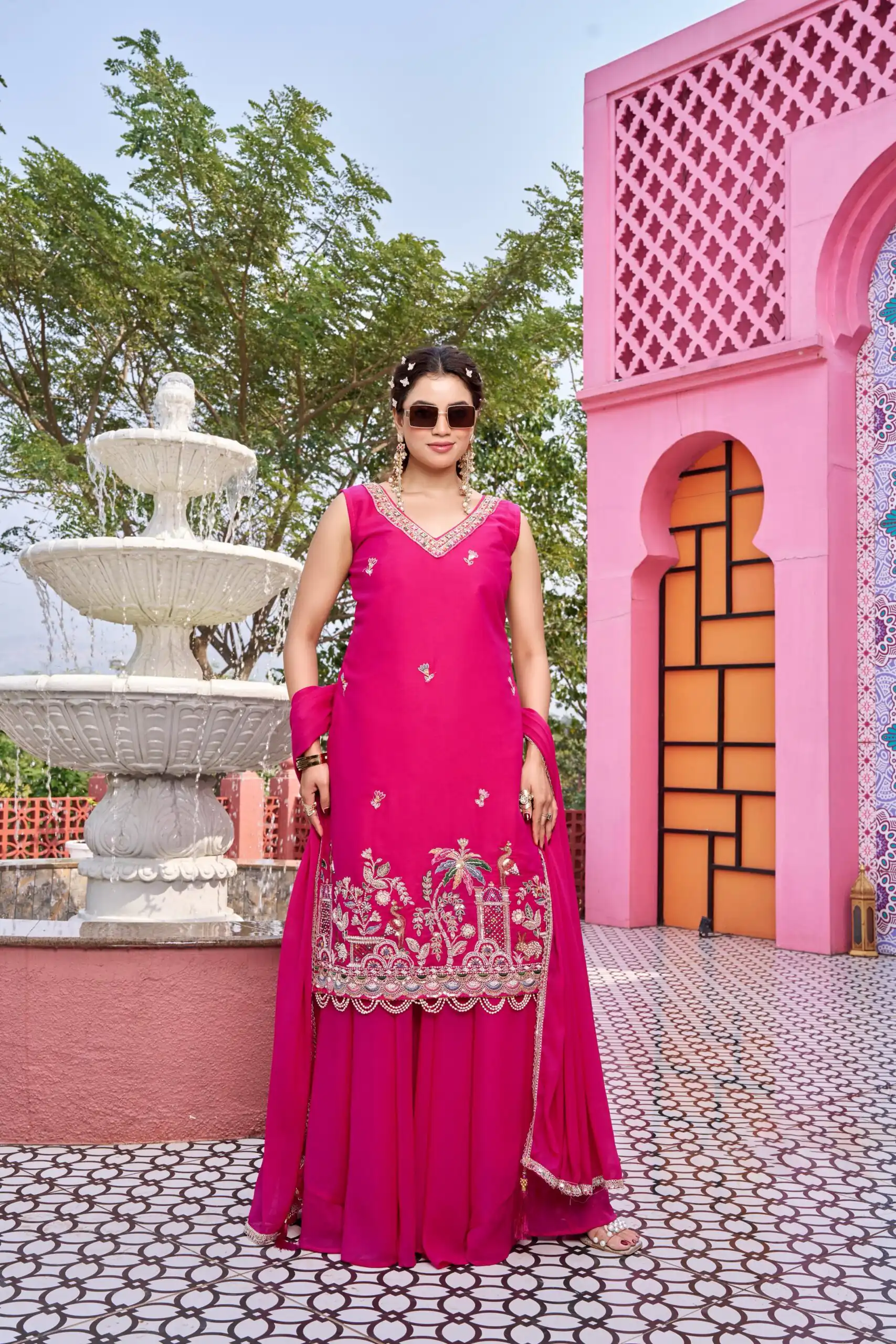 Ram 156 Pink Star Georgette Salwar Suit with Embroidery Work. Available at ₹2649 only. Delivery 4-6 Working Days. Shop now. | Jump Suits, Salwar suit, Casual Suits, Creative suits, Designer Suits, Palazzo Suits, Party Wear Suits, Patiala Suits, Straight Suits