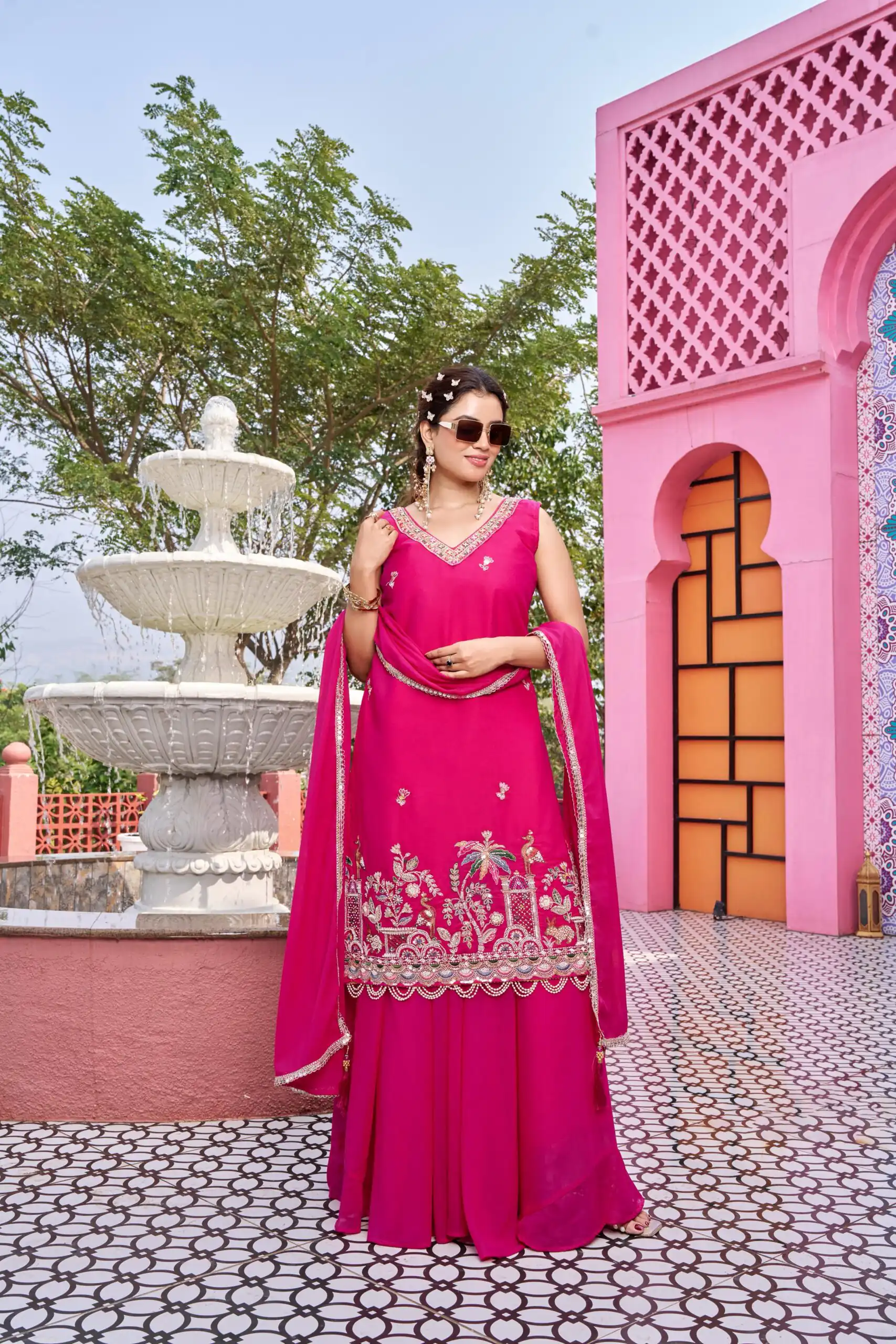 Ram 156 Pink Star Georgette Salwar Suit with Embroidery Work. Available at ₹2649 only. Delivery 4-6 Working Days. Shop now. | Jump Suits, Salwar suit, Casual Suits, Creative suits, Designer Suits, Palazzo Suits, Party Wear Suits, Patiala Suits, Straight Suits