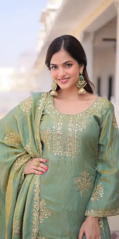 KA 1229 Pista Fendi Crush Salwar Suit Perfect for Wedding, Party, Onam, Temple Visit, Traditional Day – . Best Price ₹2399. Delivery 4-6 Working Days. | Jump Suits, Salwar suit, Casual Suits, Creative suits, Designer Suits, Palazzo Suits, Party Wear Suits, Patiala Suits, Straight Suits