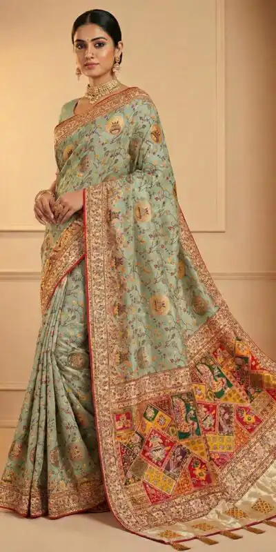 MS 547 Pista Color with Lace Work & Zari Work. Soft Pashmina Saree Exclusive Offer ₹2999. Delivery 4-6 Working Days. Shop now. | Sarees, Bollywood Sarees, Creative Sarees, Designer Sarees, Embroidered Sarees, Ethnic Saree, Modern Digital sarees, Party Wear Sarees