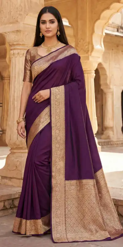 MB 3322 Purple in Color Banarasi Silk Zari Work & Lace Work Saree . Now at just ₹1899. Delivery 4-6 Working Days. Shop now. | Sarees, Bollywood Sarees, Creative Sarees, Designer Sarees, Embroidered Sarees, Ethnic Saree, Modern Digital sarees, Party Wear Sarees