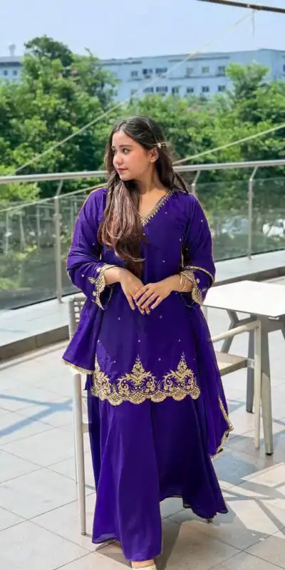 VLM 274 Purple Fox Georgette Salwar Suit Perfect for Wedding, Party, Reception, Eid, Mehendi – . Introductory Price ₹1899. Delivery 4-6 Working Days. | Jump Suits, Salwar suit, Casual Suits, Creative suits, Designer Suits, Palazzo Suits, Party Wear Suits, Patiala Suits, Straight Suits