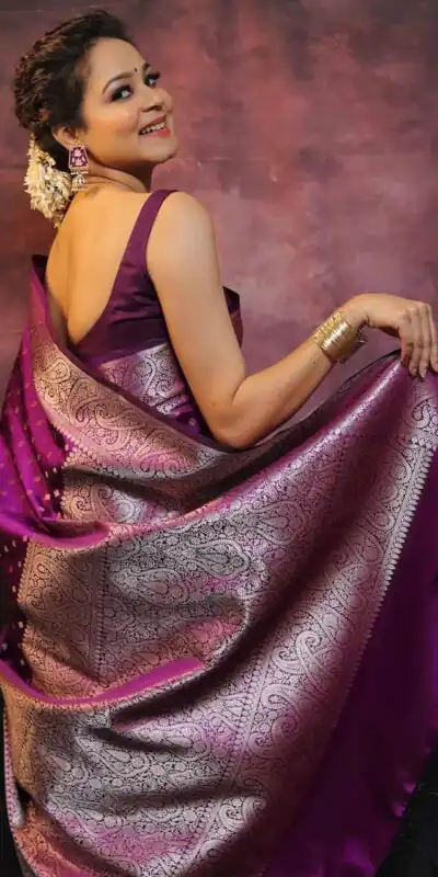KPR 218 Purple in Soft Lichi Silk Lace Border & Lace Work Saree . Exclusive Offer ₹1349. Delivery 4-6 Working Days. Shop now. | Sarees, Bollywood Sarees, Creative Sarees, Designer Sarees, Embroidered Sarees, Ethnic Saree, Modern Digital sarees, Party Wear Sarees