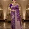 MS 451 Purple Litchi Silk Saree with Embroidery Work & Lace Work. Available at ₹1399 only. Delivery 4-6 Working Days. Shop now. | Sarees, Bollywood Sarees, Creative Sarees, Designer Sarees, Embroidered Sarees, Ethnic Saree, Modern Digital sarees, Party Wear Sarees