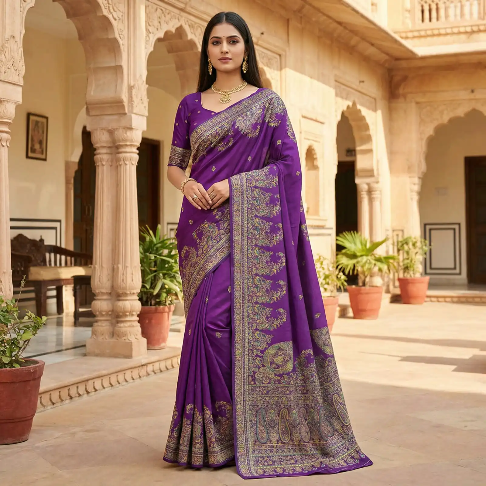 MB 46 Purple Color Pashmina Silk Saree with Lace Work & Lace Border. Now at just ₹2399. Delivery 4-6 Working Days. Shop now. | Sarees, Bollywood Sarees, Creative Sarees, Designer Sarees, Embroidered Sarees, Ethnic Saree, Modern Digital sarees, Party Wear Sarees
