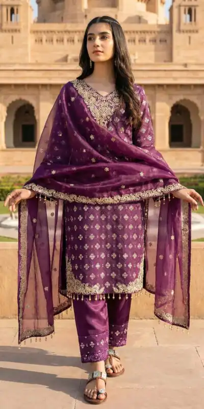 ZSR 3158 Purple in Organza Silk Lace Work & Embroidery Work Salwar Suit . Get it for ₹2399. Delivery 4-6 Working Days. Shop now. | Jump Suits, Salwar suit, Casual Suits, Creative suits, Designer Suits, Palazzo Suits, Party Wear Suits, Patiala Suits, Straight Suits