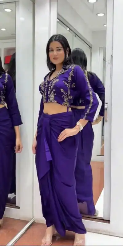BB 44 Purple Soft Chinon Silk Perfect for Wedding, Party, Durga Puja, Diwali, Holi βDhoti Suit. Introductory Price βΉ2099. Delivery 4-6 Working Days | Jump Suits, Salwar suit, Casual Suits, Creative suits, Designer Suits, Palazzo Suits, Party Wear Suits, Patiala Suits, Straight Suits
