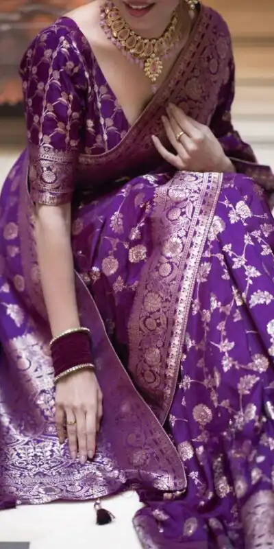 KPR 208 Purple in Color Soft Lichi Silk Designer Work Saree . Available at ₹1399 only. Delivery 4-6 Working Days. Shop now. | Sarees, Bollywood Sarees, Creative Sarees, Designer Sarees, Embroidered Sarees, Ethnic Saree, Modern Digital sarees, Party Wear Sarees