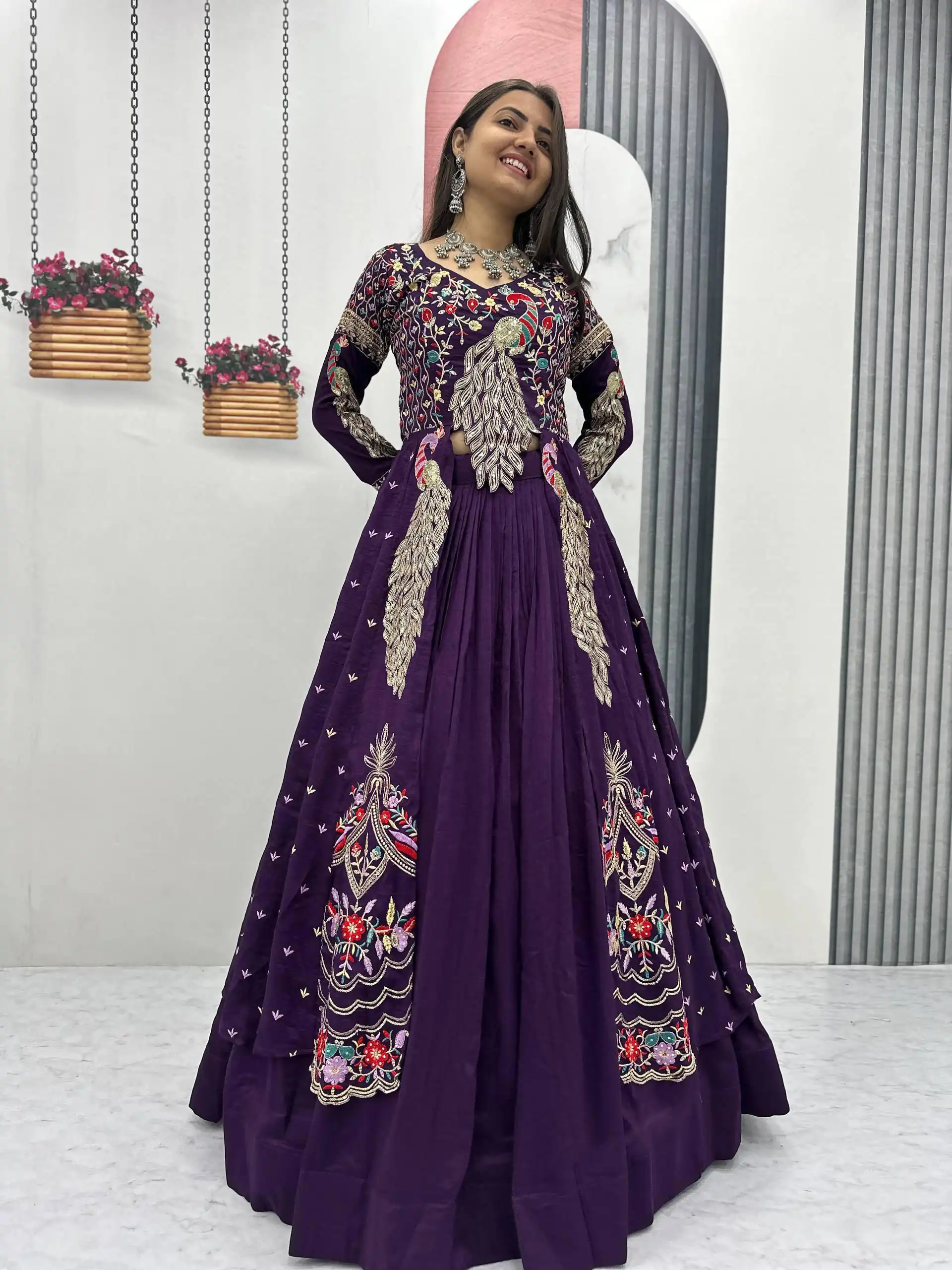 PC 528 Purple Color Vichitra Sequence Work Lehenga Choli Designer Work. Grab it for ₹2649. Delivery 4-6 Working Days. Shop now. | Lehenga, Bollywood Lehenga, Creative Lehenga, Designer Lehenga, Embroidered Lehenga, Party Wear Lehenga