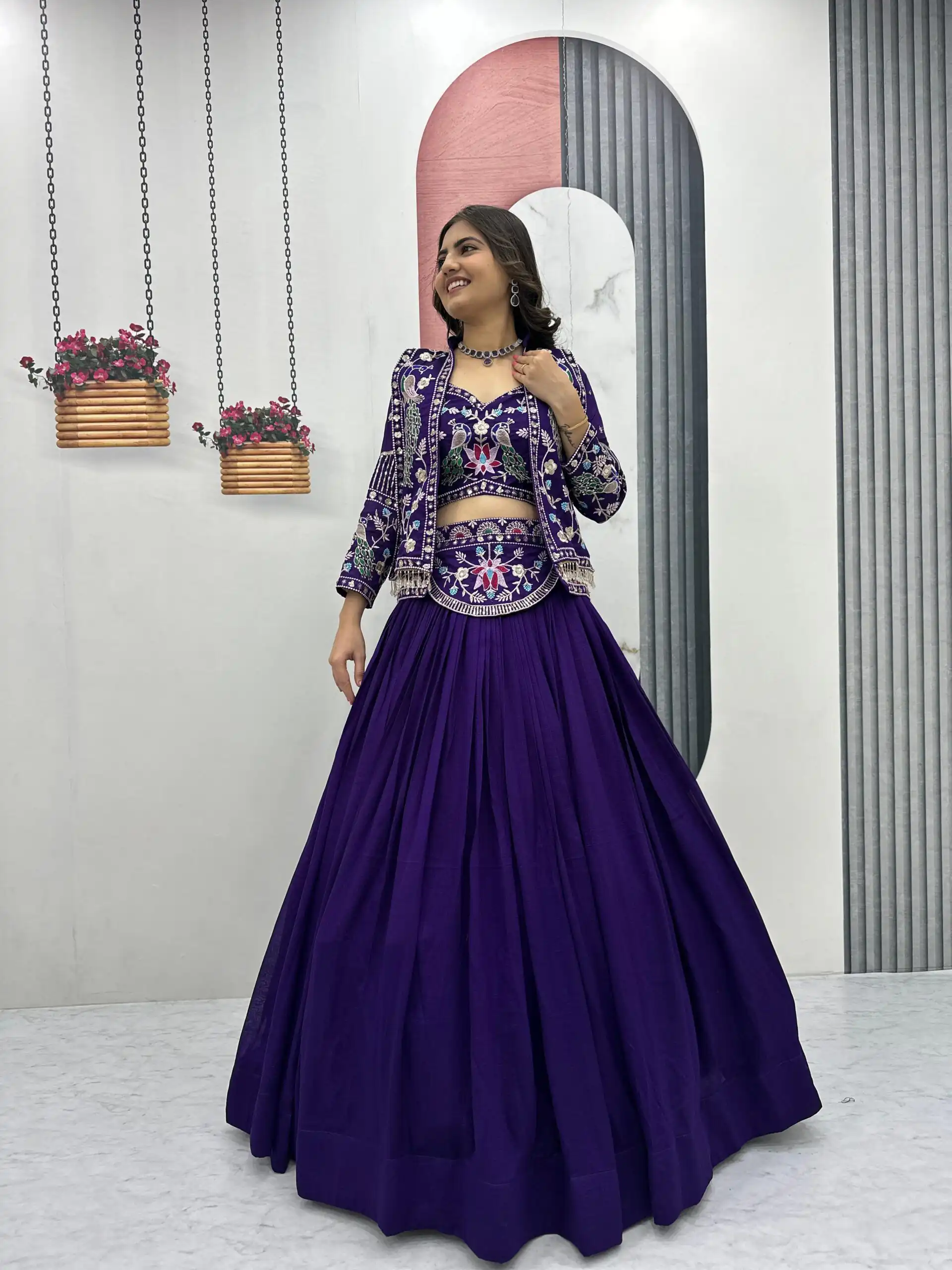 PC 559 Purple Vichitra Silk Lehenga Choli. Perfect for Wedding, Party, Eid, Temple Visit, Mehendi – Affordable Price ₹3149. Delivery 4-6 Working Day | Lehenga, Bollywood Lehenga, Creative Lehenga, Designer Lehenga, Embroidered Lehenga, Party Wear Lehenga