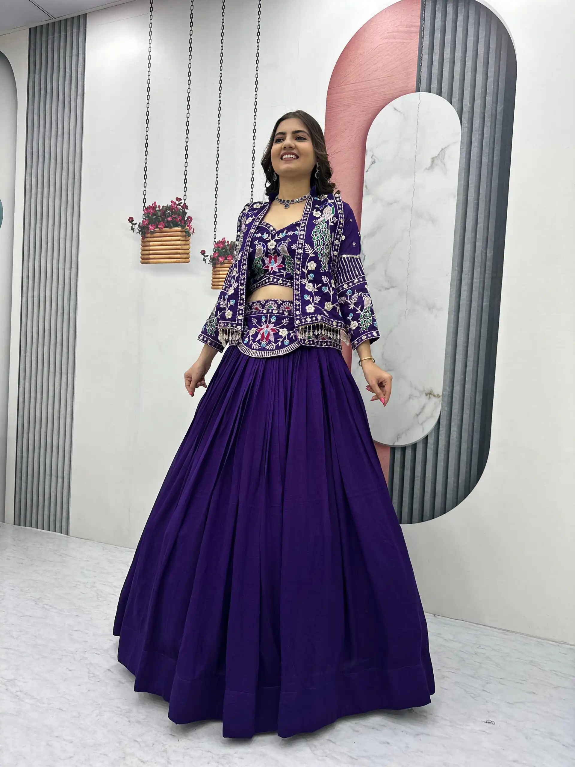 PC 559 Purple Vichitra Silk Lehenga Choli. Perfect for Wedding, Party, Eid, Temple Visit, Mehendi – Affordable Price ₹3149. Delivery 4-6 Working Day | Lehenga, Bollywood Lehenga, Creative Lehenga, Designer Lehenga, Embroidered Lehenga, Party Wear Lehenga