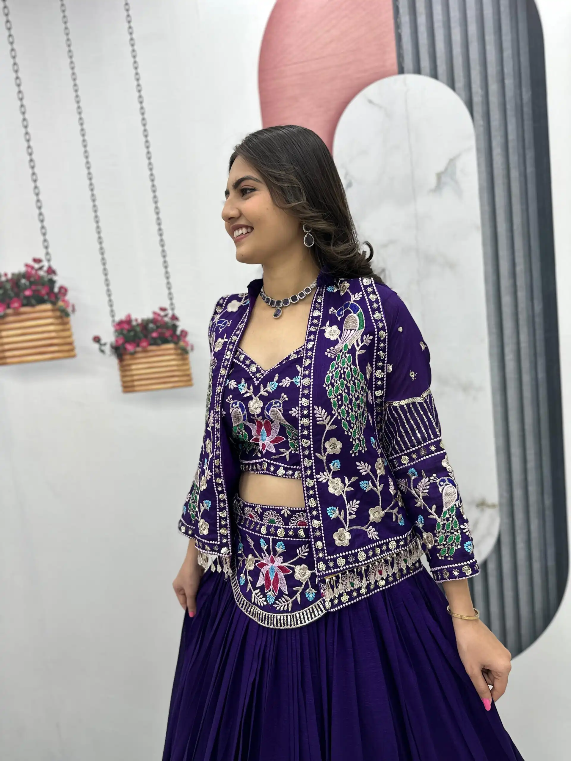 PC 559 Purple Vichitra Silk Lehenga Choli. Perfect for Wedding, Party, Eid, Temple Visit, Mehendi – Affordable Price ₹3149. Delivery 4-6 Working Day | Lehenga, Bollywood Lehenga, Creative Lehenga, Designer Lehenga, Embroidered Lehenga, Party Wear Lehenga
