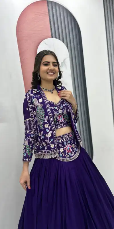 PC 559 Purple Vichitra Silk Lehenga Choli. Perfect for Wedding, Party, Eid, Temple Visit, Mehendi – Affordable Price ₹3149. Delivery 4-6 Working Day | Lehenga, Bollywood Lehenga, Creative Lehenga, Designer Lehenga, Embroidered Lehenga, Party Wear Lehenga