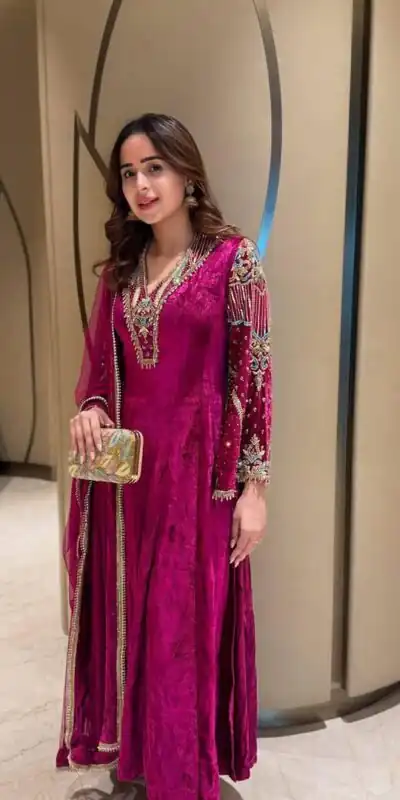 MF 444 Rani Pink Velvet Salwar Suit with Embroidery Work & Zari Work. Available at ₹1999 only. Delivery 4-6 Working Days. Shop now. | Jump Suits, Tops & Bottoms, Track Suits, Salwar suit, Casual Suits, Creative suits, Designer Suits, Palazzo Suits, Party Wear Suits, Patiala Suits, Straight Suits, Trendy Wear