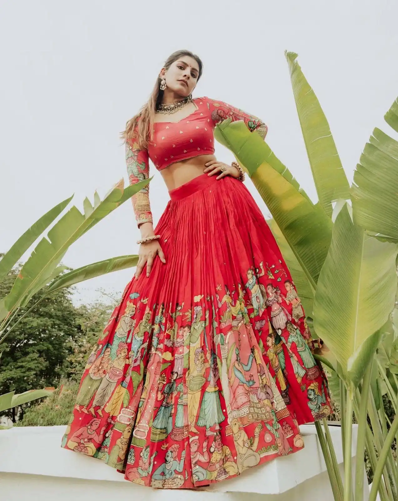 PC 535 Red in Cotton. Kalamkari Print Lehenga Choli Wedding, Party, Festive, Events, Now at just ₹2149. Delivery 4-6 Working Days. Shop now. | Lehenga, Bollywood Lehenga, Creative Lehenga, Designer Lehenga, Embroidered Lehenga, Party Wear Lehenga