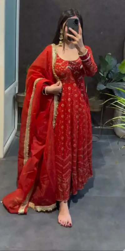 KD 1570 Red Faux Georgette Sequence Work Gown Gown. Wedding, Party, Festive, Events Grab it for βΉ2599. Delivery 4-6 Working Days. Shop now. | Gowns, Bollywood Gowns, Creative Gowns, Designer Gowns, Embroidered Gowns, Party Wear Gowns