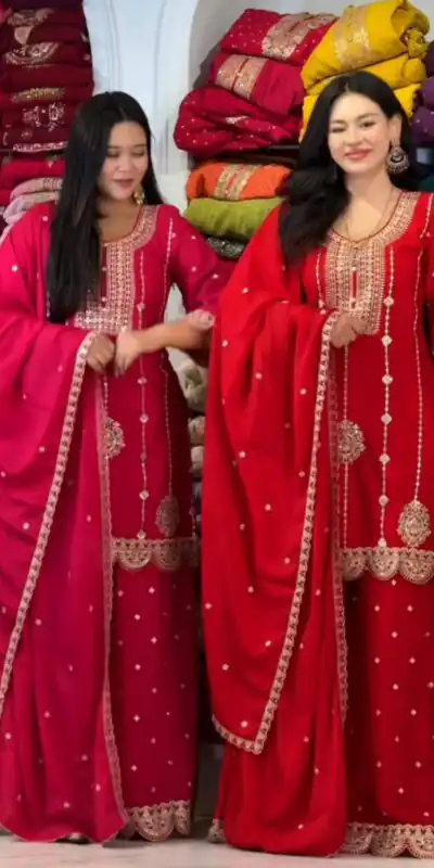 KD 1560 Red Color Faux Georgette Salwar Suit with Thread Embroidery. Special Price ₹2049. Delivery 4-6 Working Days. Shop now. | Jump Suits, Tops & Bottoms, Track Suits, Salwar suit, Casual Suits, Creative suits, Designer Suits, Palazzo Suits, Party Wear Suits, Patiala Suits, Straight Suits, Trendy Wear