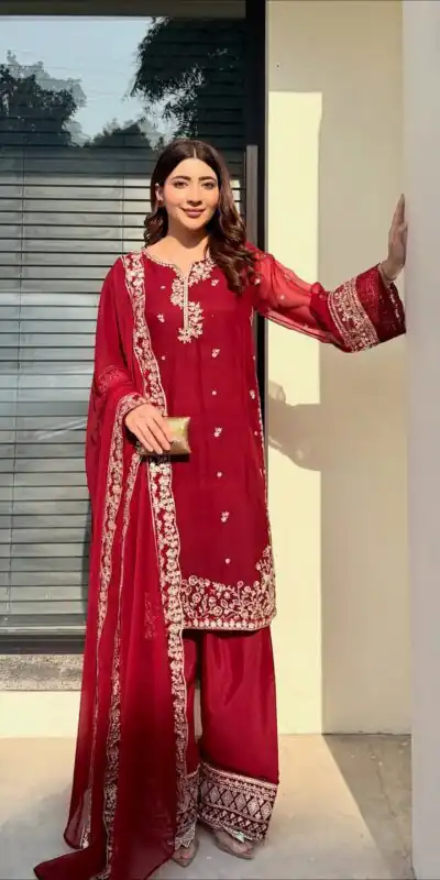 KF 1698 Red in French Crap Embroidery Work & Cut Work Salwar Suit . Introductory Price ₹2049. Delivery 4-6 Working Days. Shop now. | Jump Suits, Salwar suit, Casual Suits, Creative suits, Designer Suits, Palazzo Suits, Party Wear Suits, Patiala Suits, Straight Suits