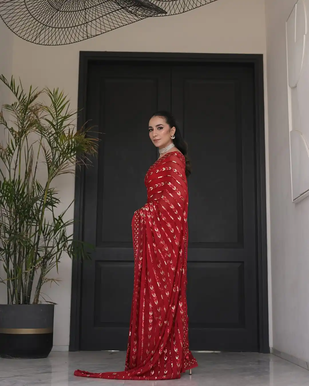 JR 635 Red Color Georgette Saree with Lace Work & Embroidery Work. Exclusive Offer ₹1949. Delivery 4-6 Working Days. Shop now. | Sarees, Bollywood Sarees, Creative Sarees, Designer Sarees, Embroidered Sarees, Ethnic Saree, Modern Digital sarees, Party Wear Sarees