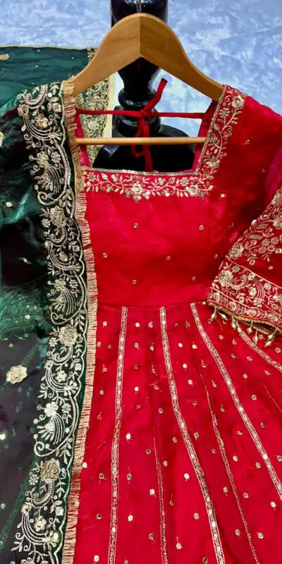 VLM 313 Red JC Silk Gown. Perfect for Wedding, Party, Sangeet, Baisakhi, Diwali β Introductory Price βΉ2599. Delivery 4-6 Working Days. Shop now. | Gowns, Bollywood Gowns, Creative Gowns, Designer Gowns, Embroidered Gowns, Party Wear Gowns