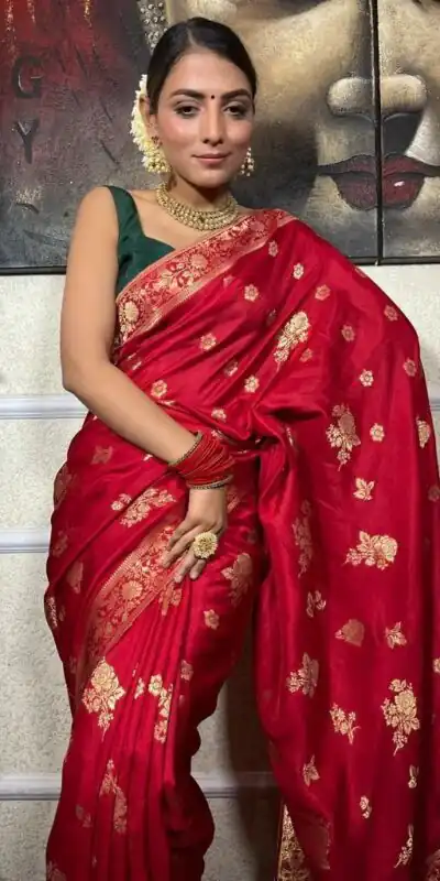 KPR 226 Red Soft Lichi Silk Saree Perfect for Wedding, Party, Raksha Bandhan, Sangeet, Eid – . Get it for ₹1399. Delivery 4-6 Working Days. | Sarees, Bollywood Sarees, Creative Sarees, Designer Sarees, Embroidered Sarees, Ethnic Saree, Modern Digital sarees, Party Wear Sarees