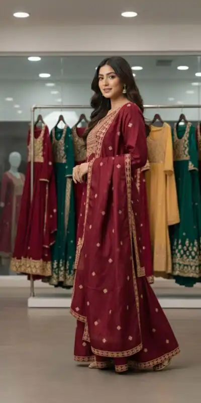 LG 2056 Red Organza Salwar Suit with Embroidery Work. Wedding, Party, Festive, Events Festive Deal ₹2099. Delivery 4-6 Working Days. Shop now. | Jump Suits, Salwar suit, Casual Suits, Creative suits, Designer Suits, Palazzo Suits, Party Wear Suits, Patiala Suits, Straight Suits