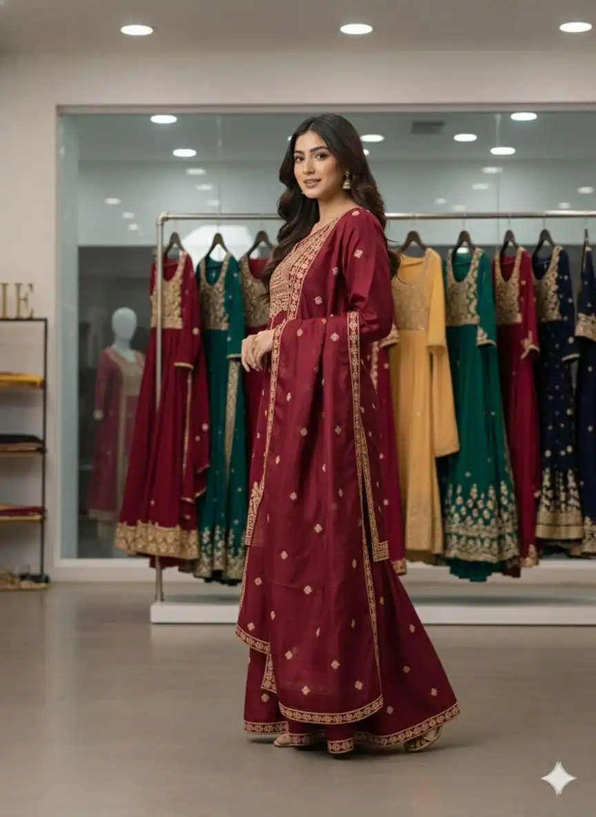LG 2056 Red Organza Salwar Suit with Embroidery Work. Wedding, Party, Festive, Events Festive Deal ₹2099. Delivery 4-6 Working Days. Shop now. | Jump Suits, Salwar suit, Casual Suits, Creative suits, Designer Suits, Palazzo Suits, Party Wear Suits, Patiala Suits, Straight Suits