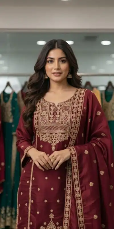 LG 2056 Red Organza Salwar Suit with Embroidery Work. Wedding, Party, Festive, Events Festive Deal ₹2099. Delivery 4-6 Working Days. Shop now. | Jump Suits, Salwar suit, Casual Suits, Creative suits, Designer Suits, Palazzo Suits, Party Wear Suits, Patiala Suits, Straight Suits