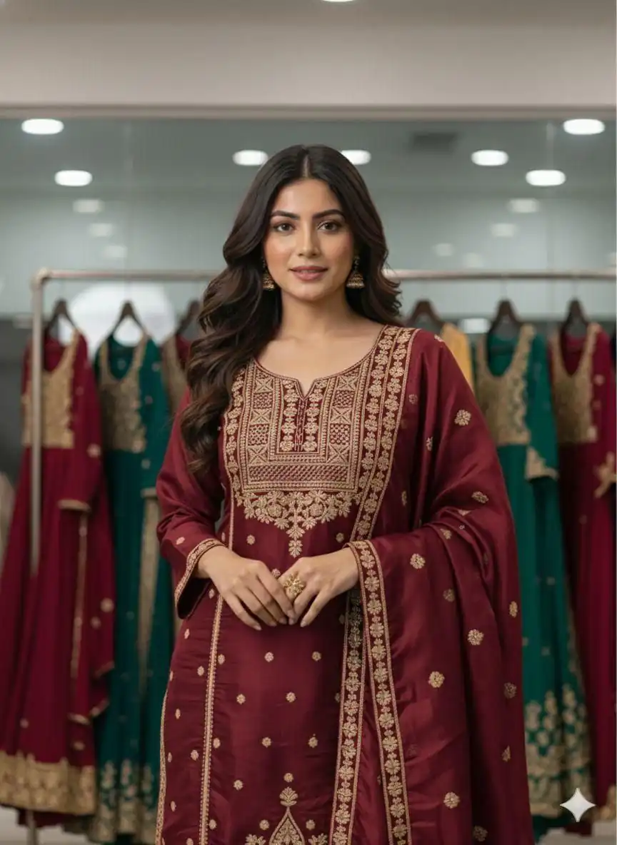 LG 2056 Red Organza Salwar Suit with Embroidery Work. Wedding, Party, Festive, Events Festive Deal ₹2099. Delivery 4-6 Working Days. Shop now. | Jump Suits, Salwar suit, Casual Suits, Creative suits, Designer Suits, Palazzo Suits, Party Wear Suits, Patiala Suits, Straight Suits