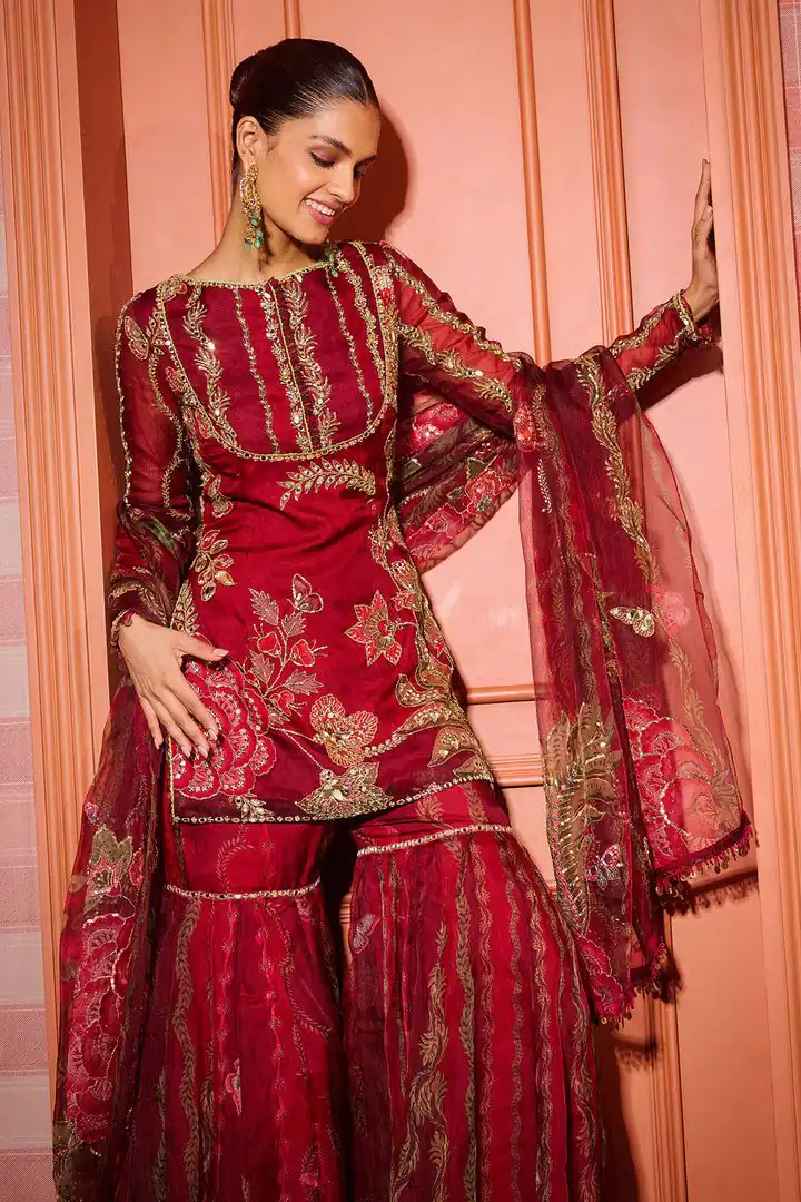 BD 1826 Red Tabby Silk Salwar Suit with Mirror Work & Sequins Work. Available at ₹2449 only. Delivery 4-6 Working Days. Shop now. | Jump Suits, Salwar suit, Casual Suits, Creative suits, Designer Suits, Palazzo Suits, Party Wear Suits, Patiala Suits, Straight Suits