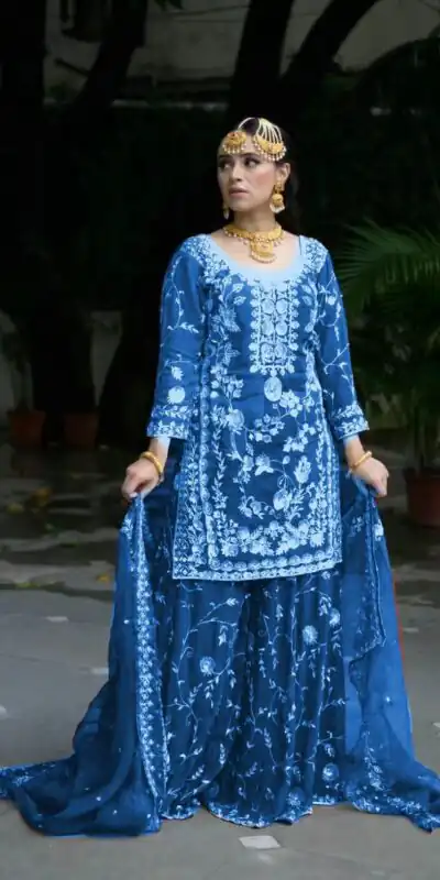 VLM 226 Royal Blue Fox Georgette with Embroidery Work & Lace Work Salwar Suit . Festive Deal ₹2499. Delivery 4-6 Working Days. Shop now. | Jump Suits, Salwar suit, Casual Suits, Creative suits, Designer Suits, Palazzo Suits, Party Wear Suits, Patiala Suits, Straight Suits