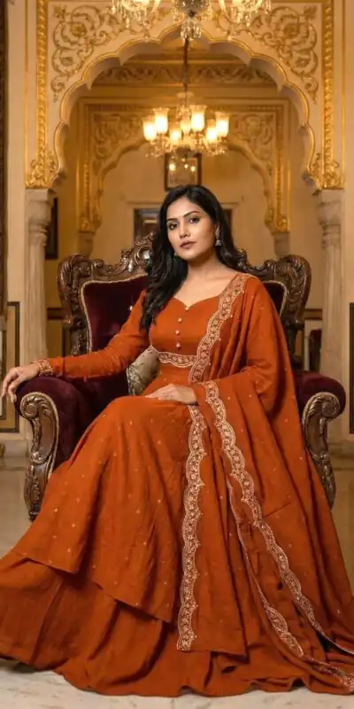 MF 1010 Rust Vichitra Silk Salwar Suit with Zari Work & Embroidery Work. Now at just ₹1769. Delivery 4-6 Working Days. Shop now. | Jump Suits, Tops & Bottoms, Track Suits, Salwar suit, Casual Suits, Creative suits, Designer Suits, Palazzo Suits, Party Wear Suits, Patiala Suits, Straight Suits, Trendy Wear