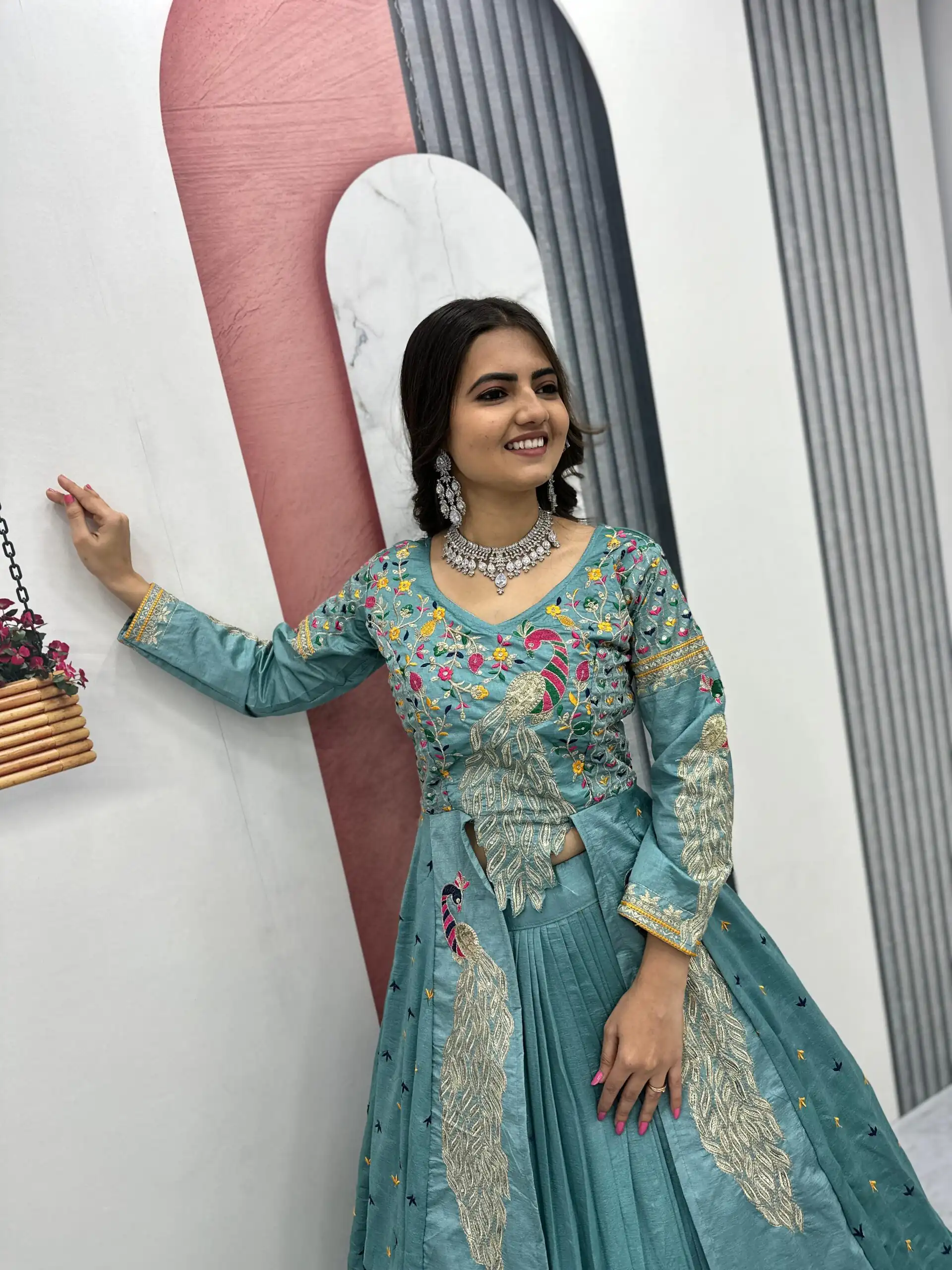 PC 528 Sky Blue Color Vichitra Sequence Work Lehenga Choli Designer Work. Grab it for ₹2649. Delivery 4-6 Working Days. Shop now. | Lehenga, Bollywood Lehenga, Creative Lehenga, Designer Lehenga, Embroidered Lehenga, Party Wear Lehenga