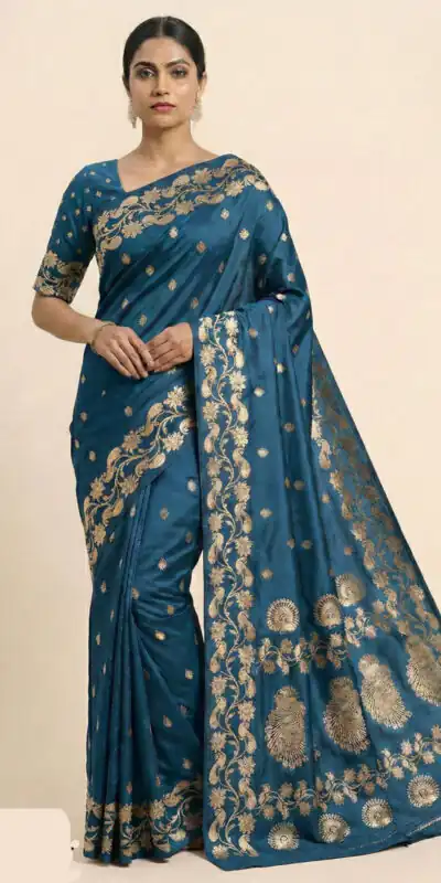 MB 213 Teal Color Zari Work & Lace Work Saree in Banarasi Soft. Grab it for ₹1899. Delivery 4-6 Working Days .Online Shop now. | Sarees, Bollywood Sarees, Creative Sarees, Designer Sarees, Embroidered Sarees, Ethnic Saree, Modern Digital sarees, Party Wear Sarees