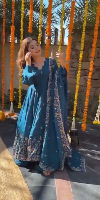 KD 1556 Teal Natural Crap Silk Salwar Suit Perfect for Wedding, Party, Karwa Chauth, Raksha Bandhan, Engagement – . Grab it for ₹2549. Delive | Jump Suits, Salwar suit, Casual Suits, Creative suits, Designer Suits, Palazzo Suits, Party Wear Suits, Patiala Suits, Straight Suits