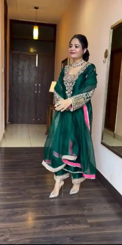 ST 170 Teal Green Cowrie Work & Embroidery Work Salwar Suit in Wine Vichitra Silk. Grab it for ₹2049. Delivery 4-6 Working Days. Shop now. | Jump Suits, Salwar suit, Casual Suits, Creative suits, Designer Suits, Palazzo Suits, Party Wear Suits, Patiala Suits, Straight Suits