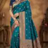 MB 18 Teal in Color Meenakari Zari Work & Lace Work Saree work. Exclusive Offer ₹2399. Delivery 4-6 Working Days. Shop now. | Sarees, Bollywood Sarees, Creative Sarees, Designer Sarees, Embroidered Sarees, Ethnic Saree, Modern Digital sarees, Party Wear Sarees