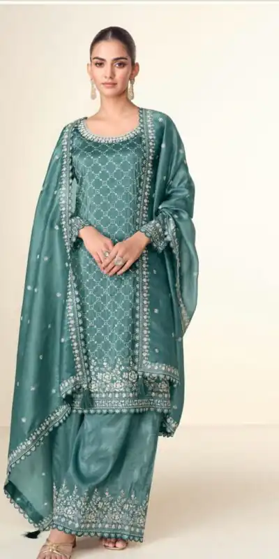 FC ISHITAA Teal in Tissue Crush Embroidery Work Salwar Suit . Festive Deal ₹3299. Delivery 4-6 Working Days. Shop now. | Jump Suits, Tops & Bottoms, Track Suits, Salwar suit, Casual Suits, Creative suits, Designer Suits, Palazzo Suits, Party Wear Suits, Patiala Suits, Straight Suits, Trendy Wear
