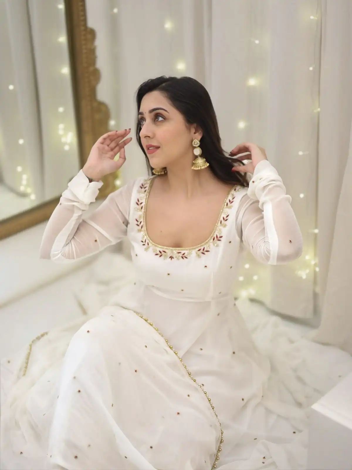 SRK 5271 White Faux Georgette Salwar Suit Perfect for Wedding, Party, Lohri, Temple Visit, Durga Puja – . Grab it for ₹1749. Delivery 4-6 Working Days | Jump Suits, Salwar suit, Casual Suits, Creative suits, Designer Suits, Palazzo Suits, Party Wear Suits, Patiala Suits, Straight Suits
