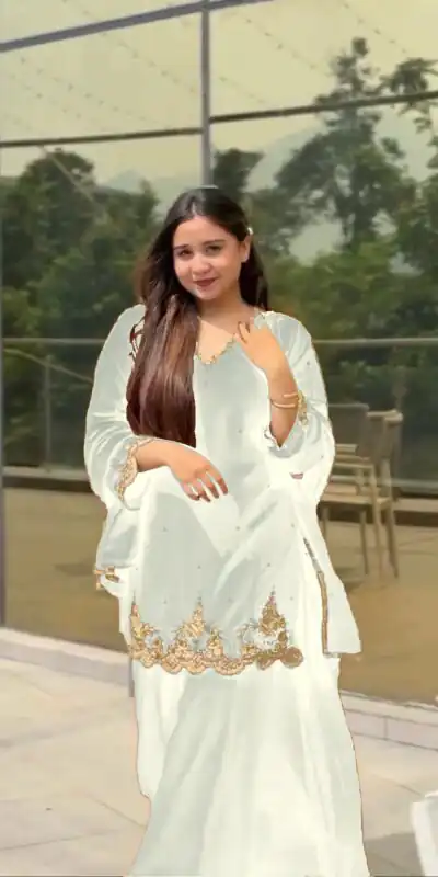 VLM 274 White Fox Georgette Salwar Suit Perfect for Wedding, Party, Reception, Eid, Mehendi – . Introductory Price ₹1899. Delivery 4-6 Working Days. | Jump Suits, Salwar suit, Casual Suits, Creative suits, Designer Suits, Palazzo Suits, Party Wear Suits, Patiala Suits, Straight Suits