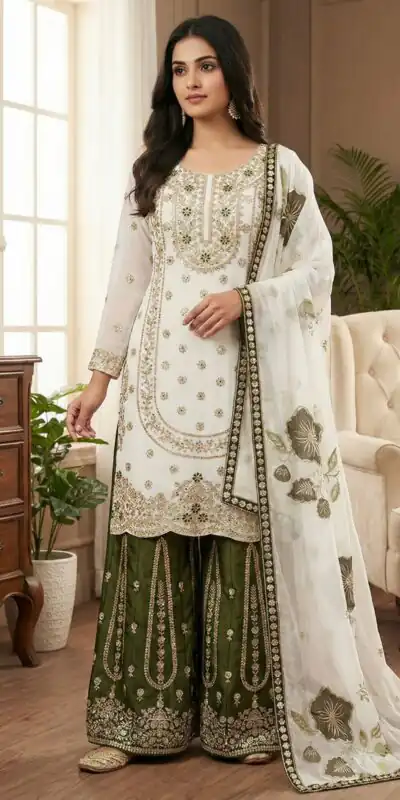 NSR 884 White Organza Silk Salwar Suit with Digital Print & Embroidery Work. Introductory Price ₹2149. Delivery 4-6 Working Days. Shop now. | Jump Suits, Salwar suit, Casual Suits, Creative suits, Designer Suits, Palazzo Suits, Party Wear Suits, Patiala Suits, Straight Suits