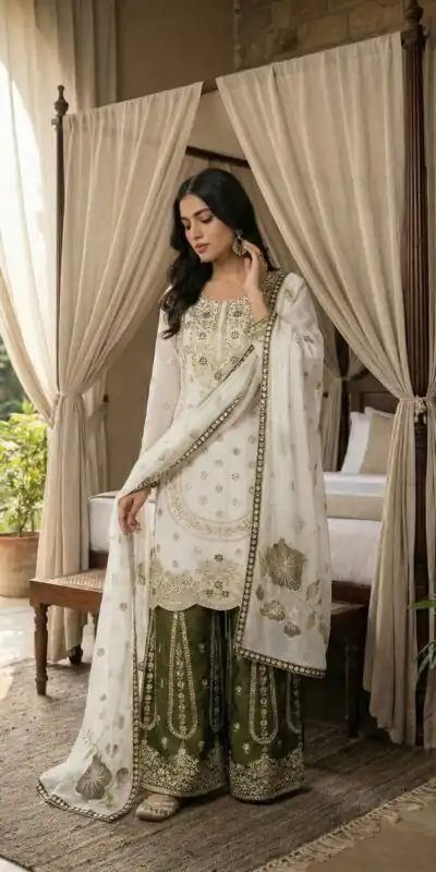 NSR 884 White Organza Silk Salwar Suit with Digital Print & Embroidery Work. Introductory Price ₹2149. Delivery 4-6 Working Days. Shop now. | Jump Suits, Salwar suit, Casual Suits, Creative suits, Designer Suits, Palazzo Suits, Party Wear Suits, Patiala Suits, Straight Suits